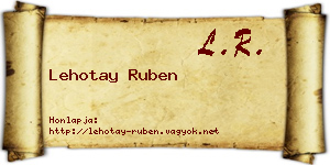 Lehotay Ruben névjegykártya